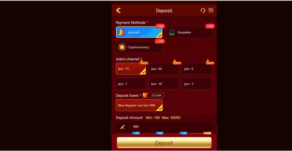 pkplus deposit
